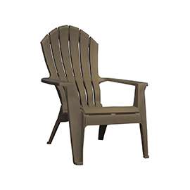 Adams RealComfort 8371-60-3700 Adirondack Chair, 250 lb Weight Capacity, Polypropylene Frame, Earth Brown Frame
