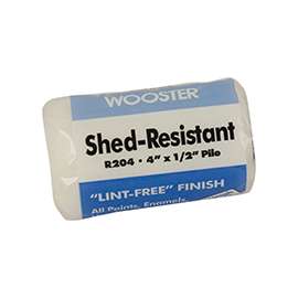 WOOSTER R204-4 Paint Roller Cover, 1/2 in Thick Nap, Fabric Cover, White