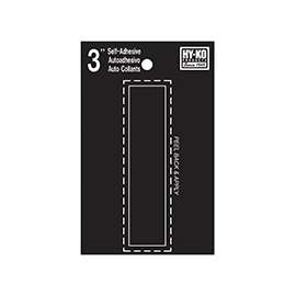 HY-KO 30400 Series 30419 Die-Cut Letter, Character I, 3 in H Character, Black Character