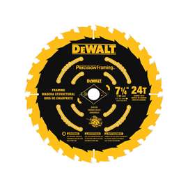 DeWALT PRECISIONFraming DW3199 Saw Blade, 7-1/4 in Dia, Carbide Cutting Edge, 5/8 in Arbor, Carbide