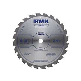IRWIN 15150 Circular Saw Blade, 8-1/4 in Dia, Carbide Cutting Edge, 5/8 in Arbor, Steel