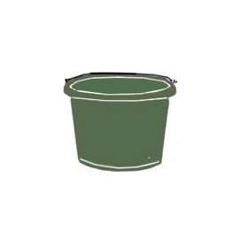 FORTEX-FORTIFLEX N4008GR Lightweight Utility Pail, 8 qt Volume, Fortalloy Rubber/Polymer, Green