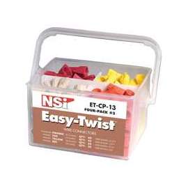 NSI Easy-Twist ET-CP-13 Wire Connectors, 1000 V, Orange/Red/Tan/Yellow