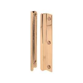 Defender Security U 9512 Entry Door Latch Shield, 6 in L, Steel, Brass