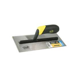 M-D 49116 Tile Installation Trowel, 12 in L, 4-1/2 in W, V Notch, 1/4 in W x 3/16 in D Notch