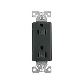 Eaton Wiring Devices 9505TRSG Duplex Receptacle, 15 A, 2-Pole, 5-15R, Silver Granite