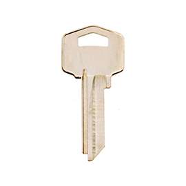 Hy-Ko 11010HR2 Key Blank, 2.1 in L x 0.9 in W, Brass, Nickel Plated