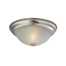 ProSource Dimmable Ceiling Light Fixture, (2) 60 W Standard/Cfl Lamp, Brushed Nickel