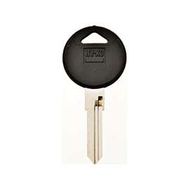 Hy-Ko 12005VW37 Key Blank with Plastic Head, Brass, Nickel Plated