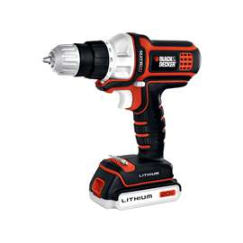 Black+Decker BDCDMT120C Drill/Driver, 20 V Battery, Lithium-Ion Battery, 3/8 in Chuck
