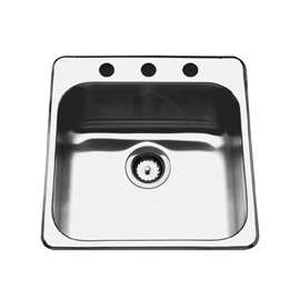 FRANKE Reginox RSL2020/3 Kitchen Sink, 18 in W, 16 in D Bowl, Stainless Steel