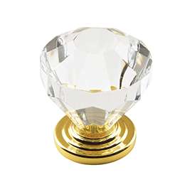 Amerock Traditional Classics 14303CBB Cabinet Knob, 1-3/8 in Projection, Acrylic/Zinc, Burnished Brass
