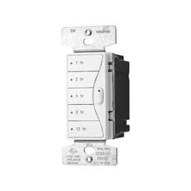 Eaton Wiring Devices 9591WS Programmable Hour Timer, 15 A, 120 V, 1, 2, 4, 8, 12 hr Off Time Setting, White Satin
