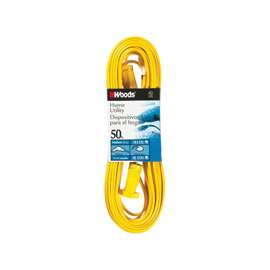 Woods 0592 Extension Cord, 16 AWG, Yellow Jacket