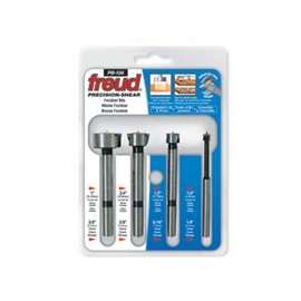 Freud Precision Shear PB-104 Forstner Bit Set, Carbide, 4-Piece, For Drill Press and Hand Held Drill