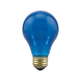 Sylvania 25W/BLUE/A19 Specialty Incandescent Lamp, 25 W, A19 Lamp, Medium