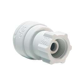 John Guest PP3208U7WP Tube Adapter, 1/4 in UNS Thread, 7/16-24 in UNS Thread