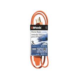 CCI 0814 Extension Cord, 16 AWG, Orange Jacket