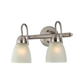 Boston Harbor Dimmable Vanity Light Fixture, (2) 60/13 W, Medium, A19/Cfl Lamp, Brushed Nickel