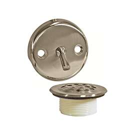 Danco 89242 Tub Drain Trim Kit, Brass, Brushed Nickel, For 1-1/2 in and 1-7/8 in Drain Shoe Sizes