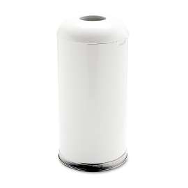 Fire-Resistant Open Top Receptacle, Round, Steel, 15 gal, White