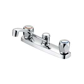 Boston Harbor Kitchen Faucet, 1.75 Gpm At 60 Psi, 8 In Center Distance, 2 Durable Metal, Round Handle
