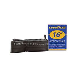 Kent 91075 Bicycle Tube, Butyl Rubber, Black, For 16 x 1-3/4 in to 2-1/8 in W Bicycle Tires