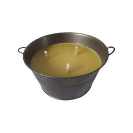 Seasonal Trends Wick Hamrtone Candle, 6 In Dia X 3 In L, 3 Wires, Bucket, Citronella, Paraffin Wax