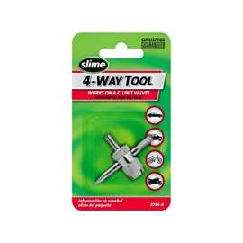 Slime 2044-A Tire Valve Tool, 4 Ports/Ways, Steel