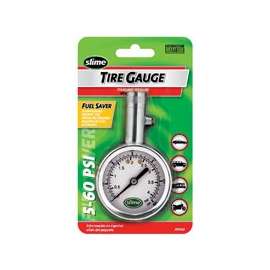 Slime 20049 Tire Gauge, 5 to 60 psi, Brass Gauge Case