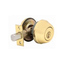 Kwikset 7803SMTRCAL/RCS K Deadbolt, Alike Key, 1-Cylinder, Steel, Polished Brass