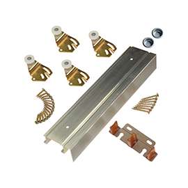 Johnson Hardware 2200F481 Bypass Door Hardware Set, 24 in W Max Door, For 50 lb Sliding Doors