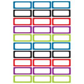 Die-Cut Magnetic Foam Assorted Color Labels/Nameplates, Pack of 30