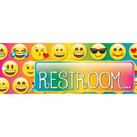 Emoji Restroom Laminated 2-Sided Pass, 9" x 3.5"