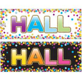 Laminated Double-Sided Hall Passes 9" x 3.5", Confetti Hall Pass