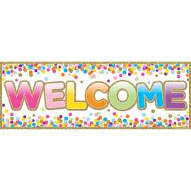 Magnetic Welcome Banners, 6" x 17", Confetti