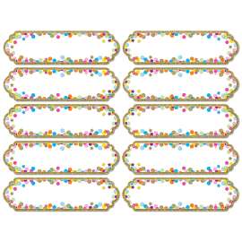 Magnetic Die-Cut Large Nameplates & Labels, Confetti, 10 Pieces
