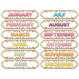 Magnetic Die-Cut Timesavers & Labels, Confetti Months of the Year