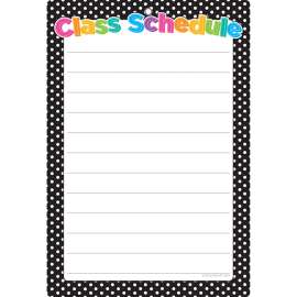 Smart Poly Chart, 13" x 19", B&W Polka Dots Class Schedule, w/Grommet