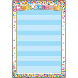 Smart Poly Chart, 13" x 19", Confetti Class Schedule, w/Grommet