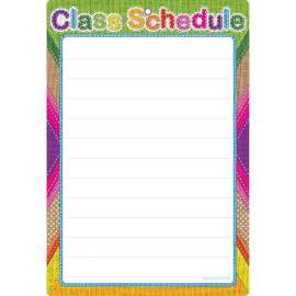 Smart Poly Chart, 13" x 19", Burlap Stitched Class Schedule, w/Grommet