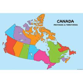 Smart Poly Charts, 13" x 19", Canada Map, Pack of 10