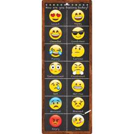 Smart Poly Clip Chart w/Grommet, 9" x 24", Emoji Feelings