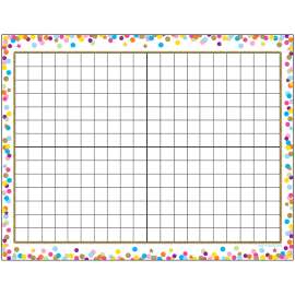 Smart Poly Confetti 14x20 Grid Chart, Dry-Erase Surface, 17" x 22"