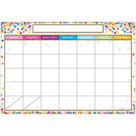 Smart Poly Spanish Chart, 13" x 19", Confetti, Calendario (Calendar)
