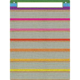Smart Poly Pocket Chart, 18" x 24", 7 Pockets & 2 Grommets, Burlap Stitched