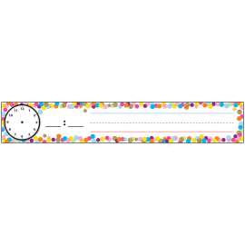 Pocket Chart Inserts, Scheduling/Sentence Strip Cards, 2" x 12", Confetti, Pack of 12