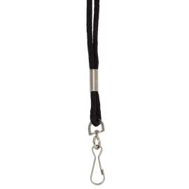 Standard Lanyard Hook Rope Style, Black, Pack of 24
