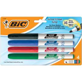 Great Erase Dry Erase Fine Point Low Odor Markers, Pack of 4 assorted colors, Set of 6 packs
