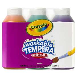 Artista II Washable Tempera Paint, Secondary Colors, 8 Ounce Bottles, 3 Count